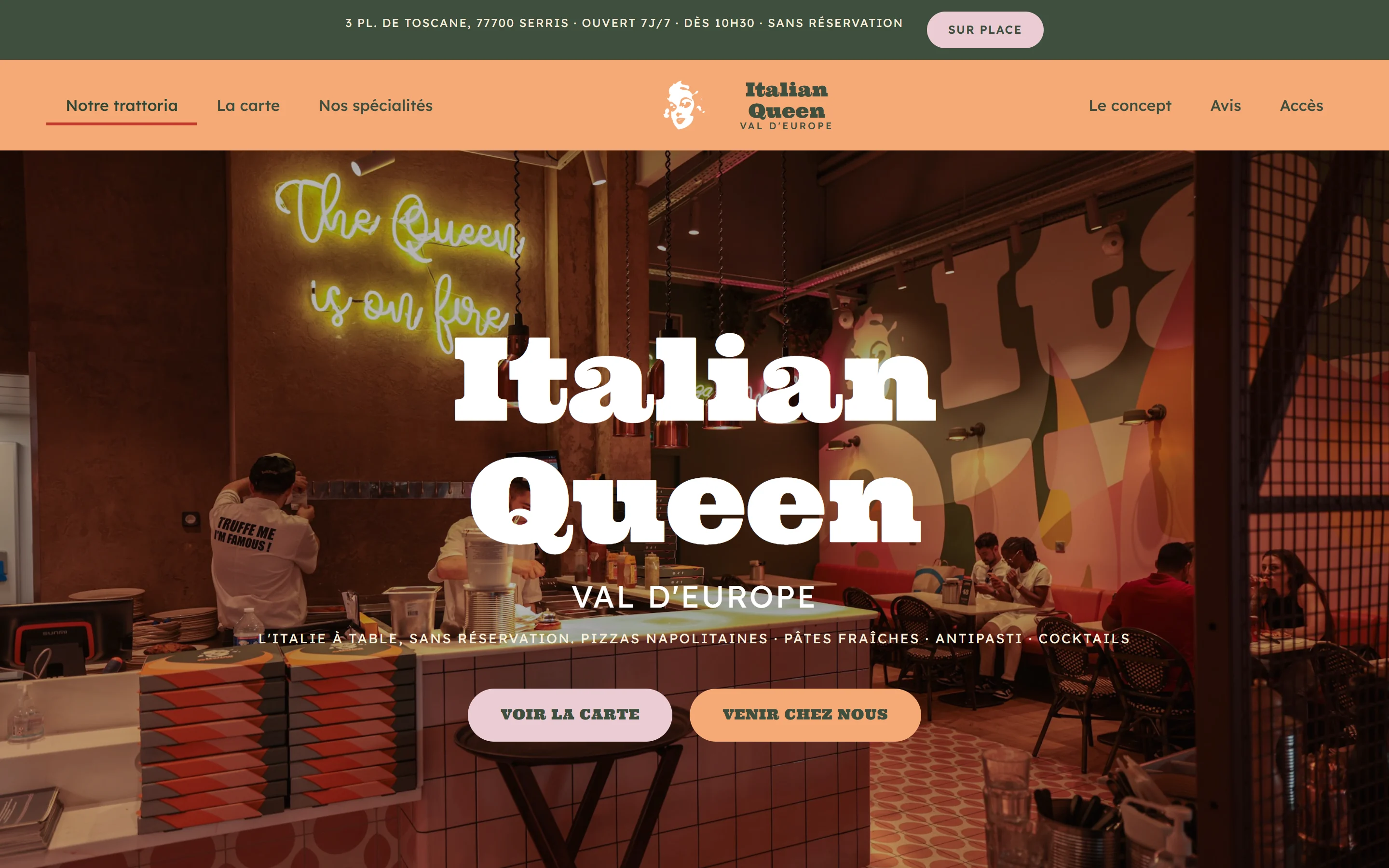 Accueil du site Italian Queen Val d'Europe