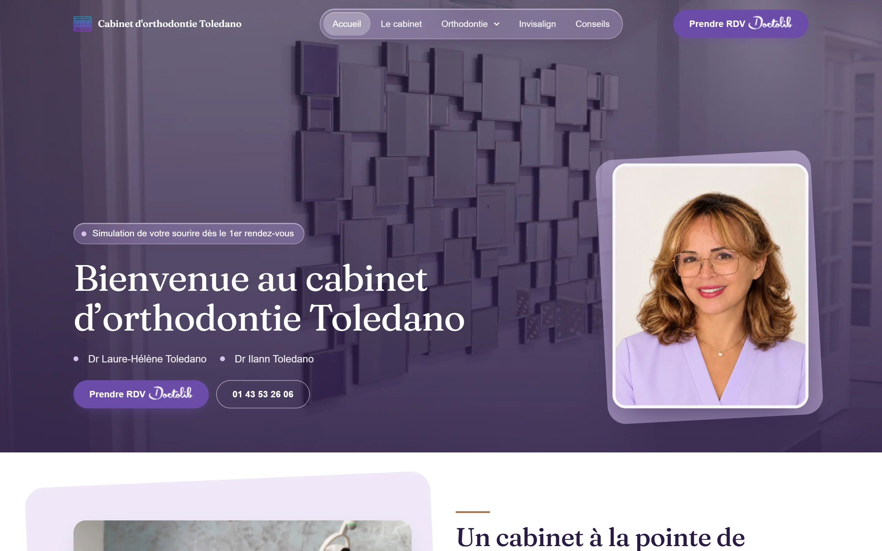 Accueil du site du cabinet d'orthodontie Toledano